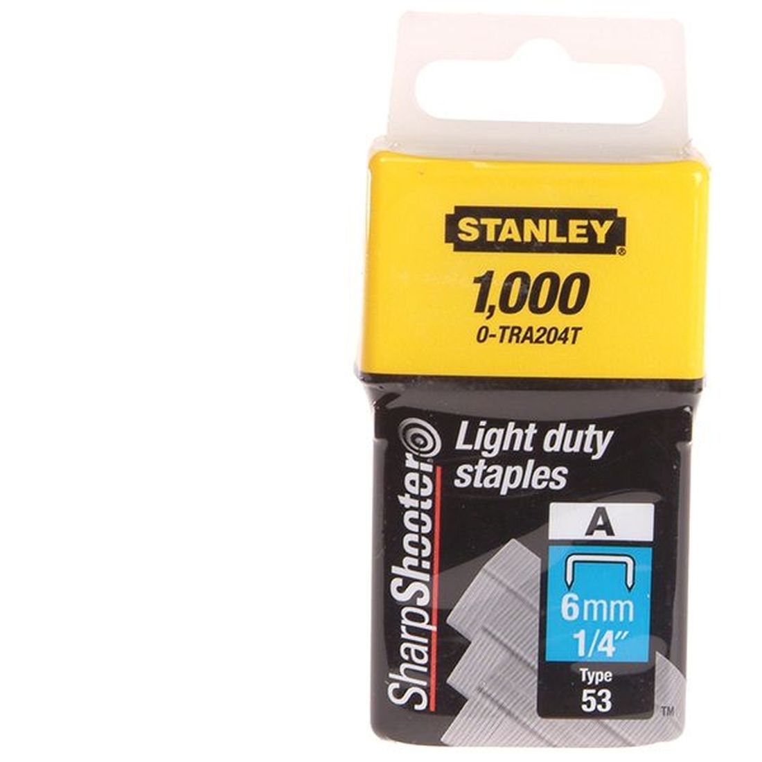 STANLEY TRA2 Light-Duty Staple 6mm TRA204T (Pack 1000)                                  