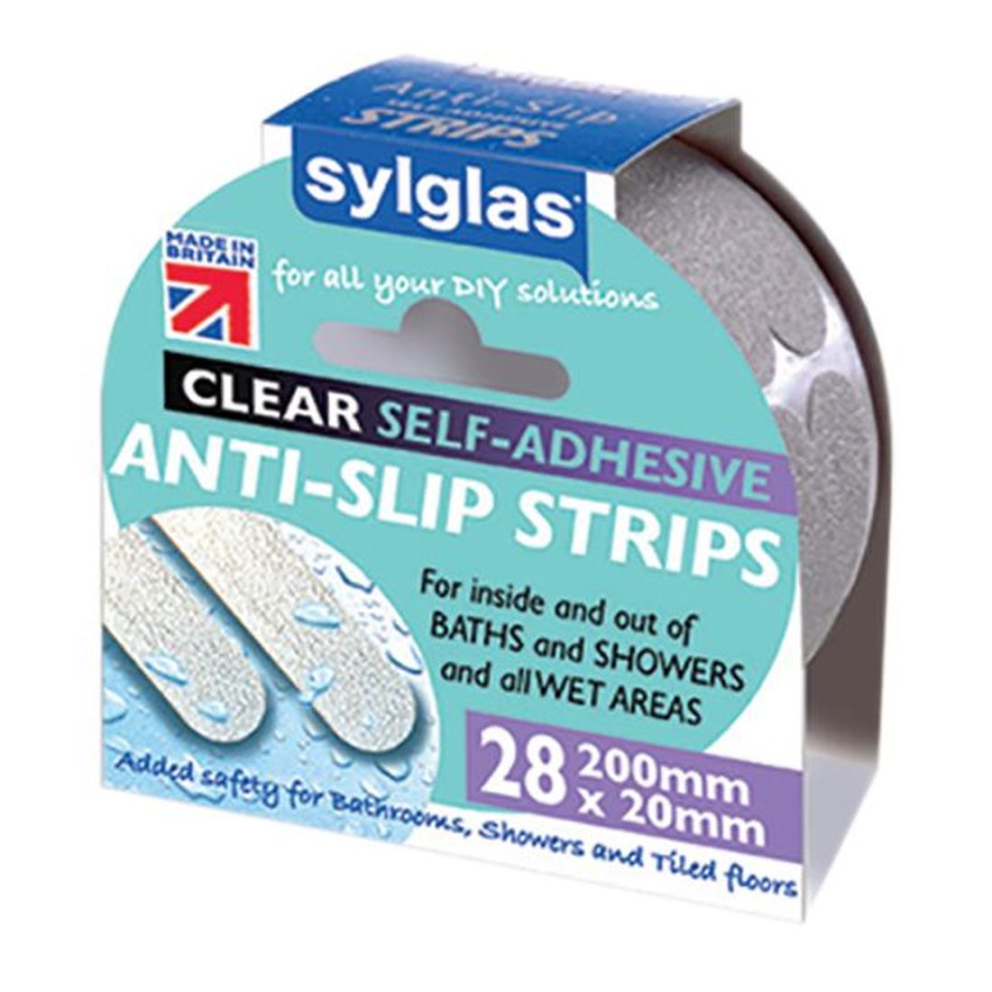 Sylglas Anti-Slip Strips 200 x 20mm Clear (Pack 28)                                     
