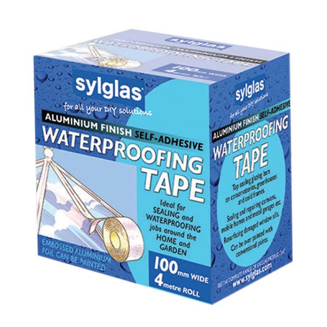 Sylglas Aluminium Finish Waterproofing Tape 100mm x 4m                                  