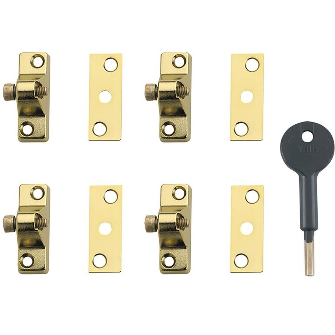 Yale 8K118 Economy Window Lock Electro Brass Finish Pack of 4 Visi                   