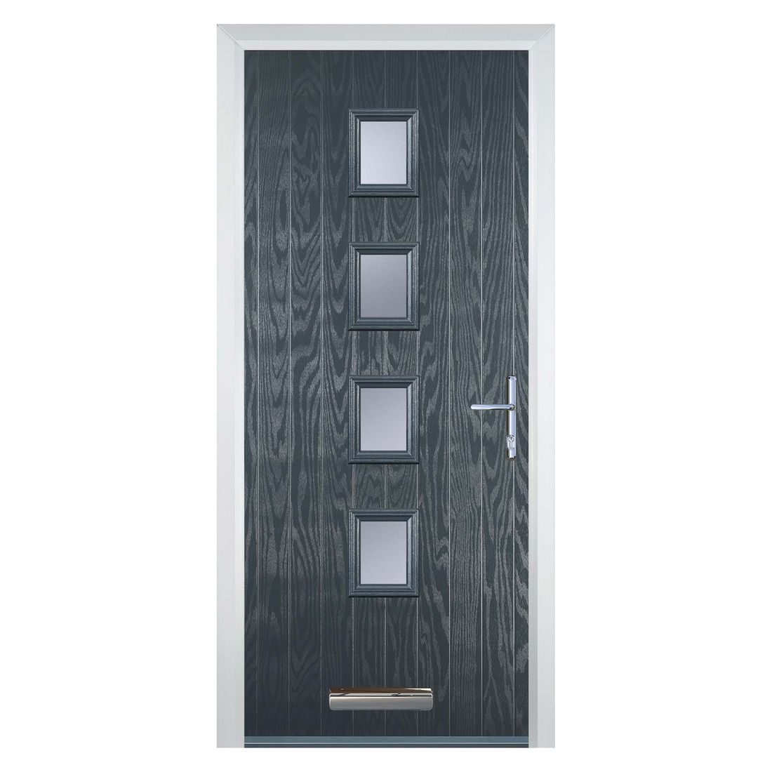Anthracite Grey Cottage 4 Sq Composite Door Lh 2100 X 920