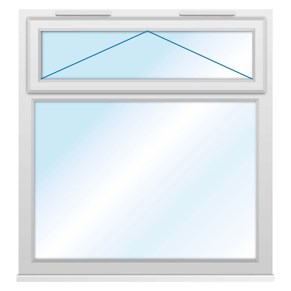 Upvc Window 1190 X 1190Mm 2Ptov Clear Glazed A Rated