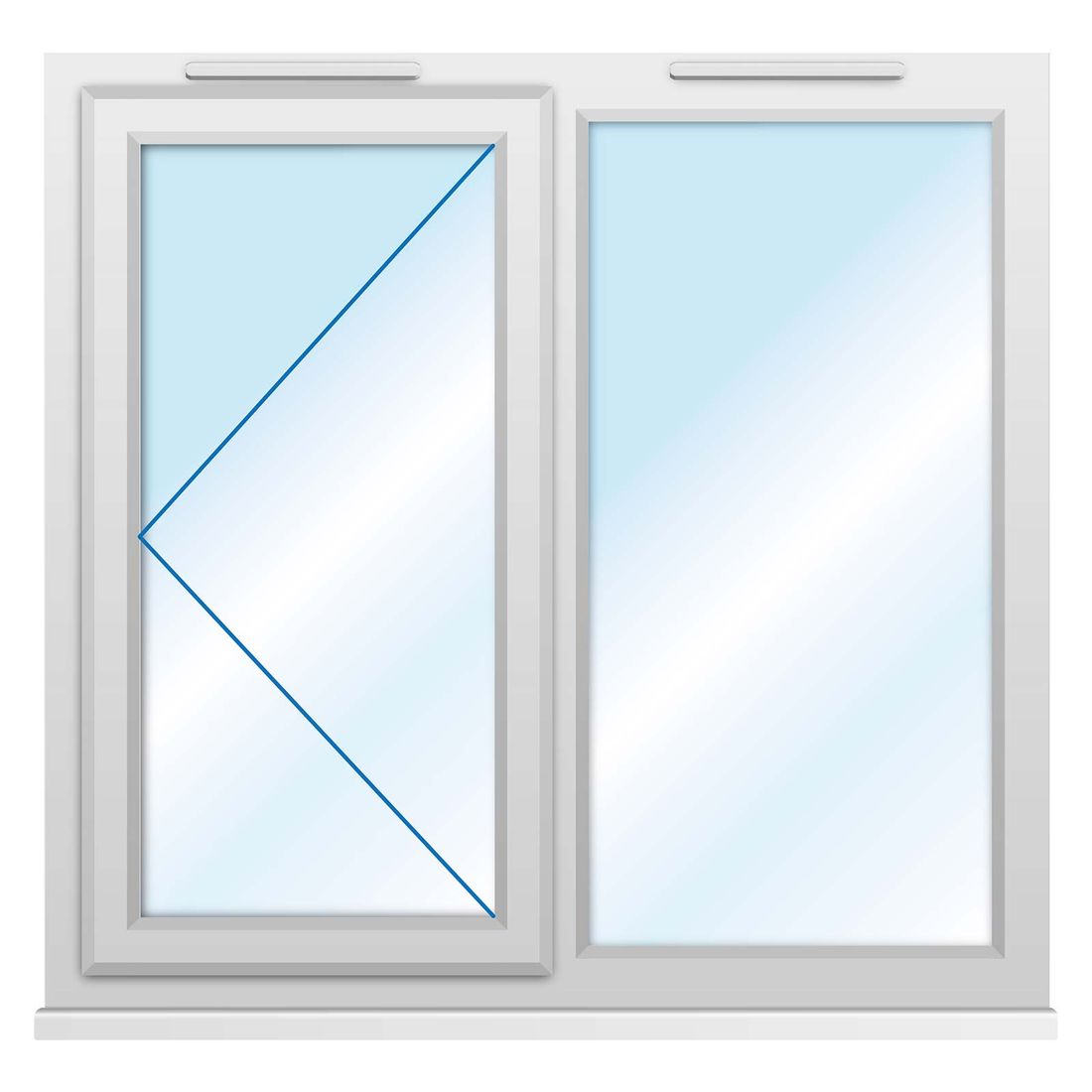 Upvc Window 1190 X 1040Mm 2Plh Clear Glazed A Rated