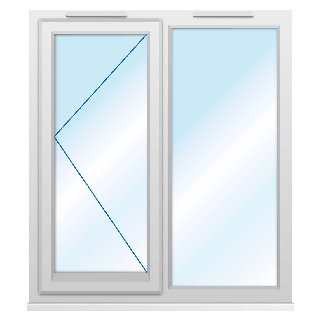 Upvc Window 1190 X 1190Mm 2P Lh Clear Glazed A Rated