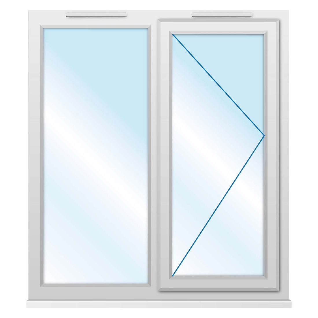 Upvc Window 1190 X 1190Mm 2P Rh Clear Glazed A Rated