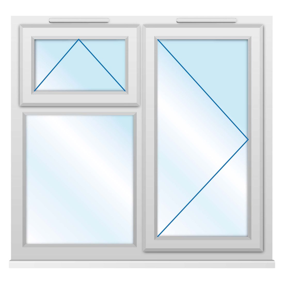 Upvc Window 1190 X 1040Mm 3Ptov Rh Clear Glazed A Rated