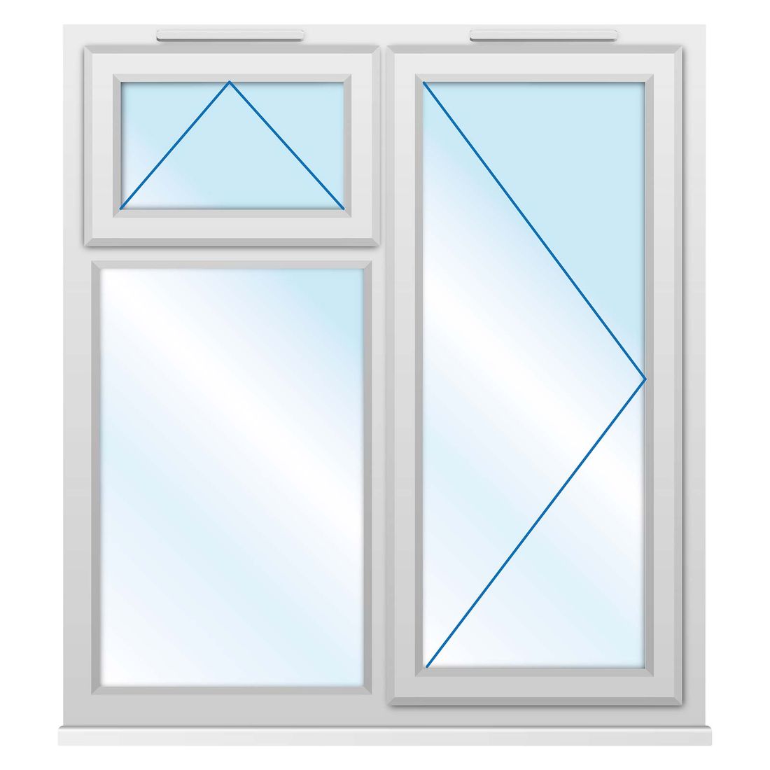 Upvc Window 1190 X 1190Mm 3Ptov Rh Clear Glazed A Rated