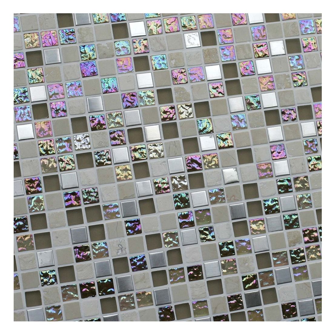 Athens 15 X 15Mm Mosaic Tile Travertino Glass 300 X 300Mm Sheet