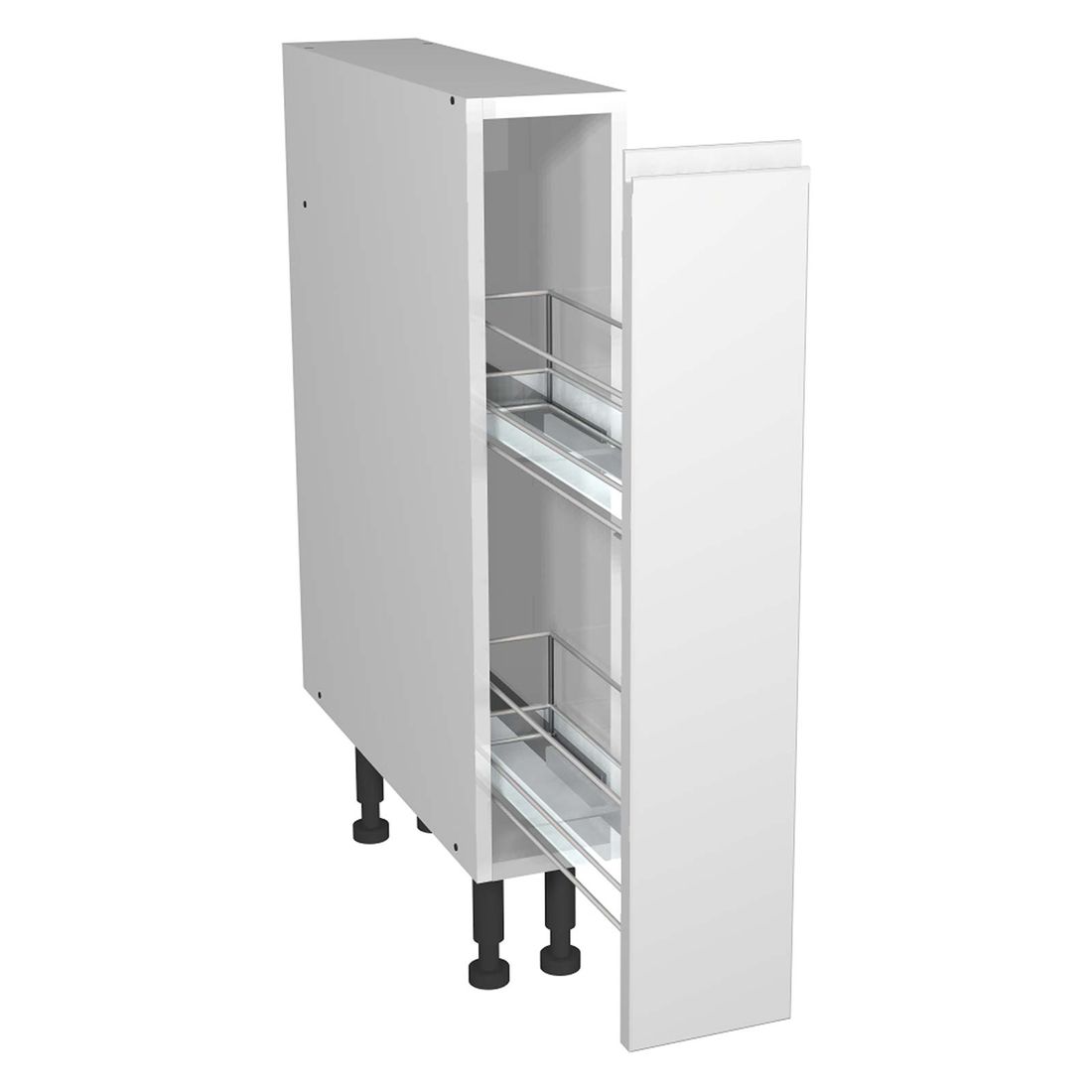 Pull Out Base Unit With Wirework Capri White 150Mm