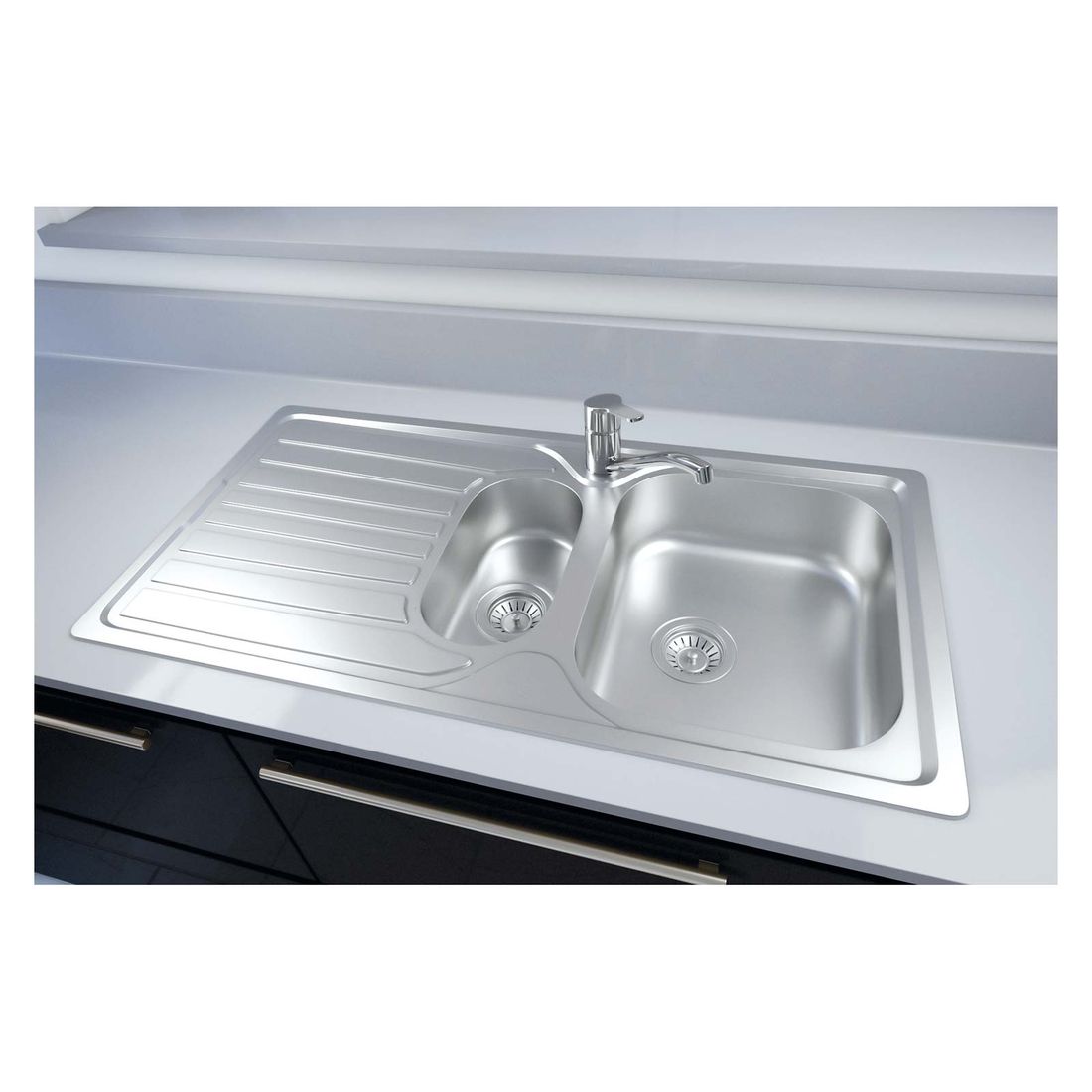 Reginox Monte Carlo 1.5 Sink And Tap 965 X 500 Stainless Steel