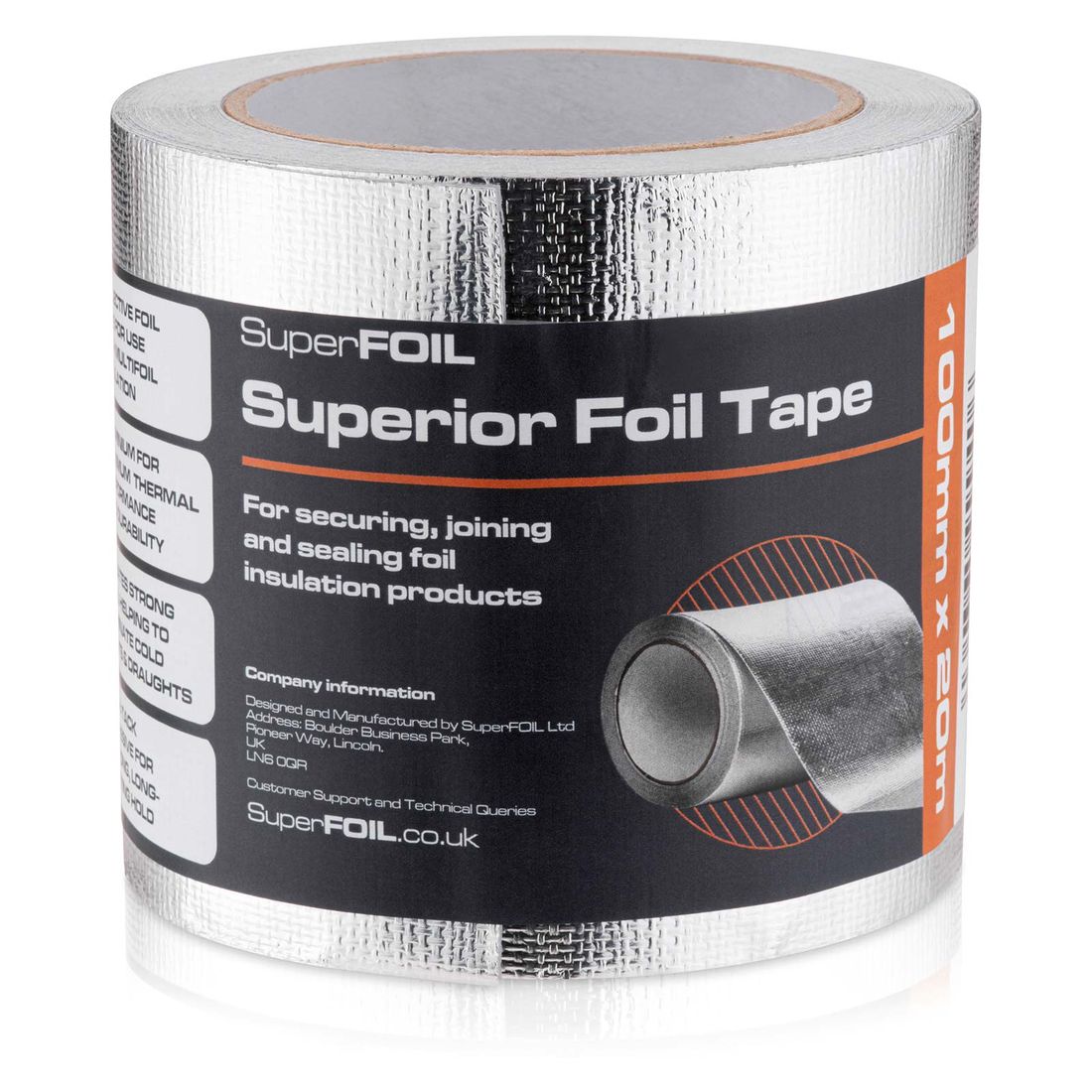 Superfoil Superior Foil Tape 100Mm X 20M Fibre Reinforced