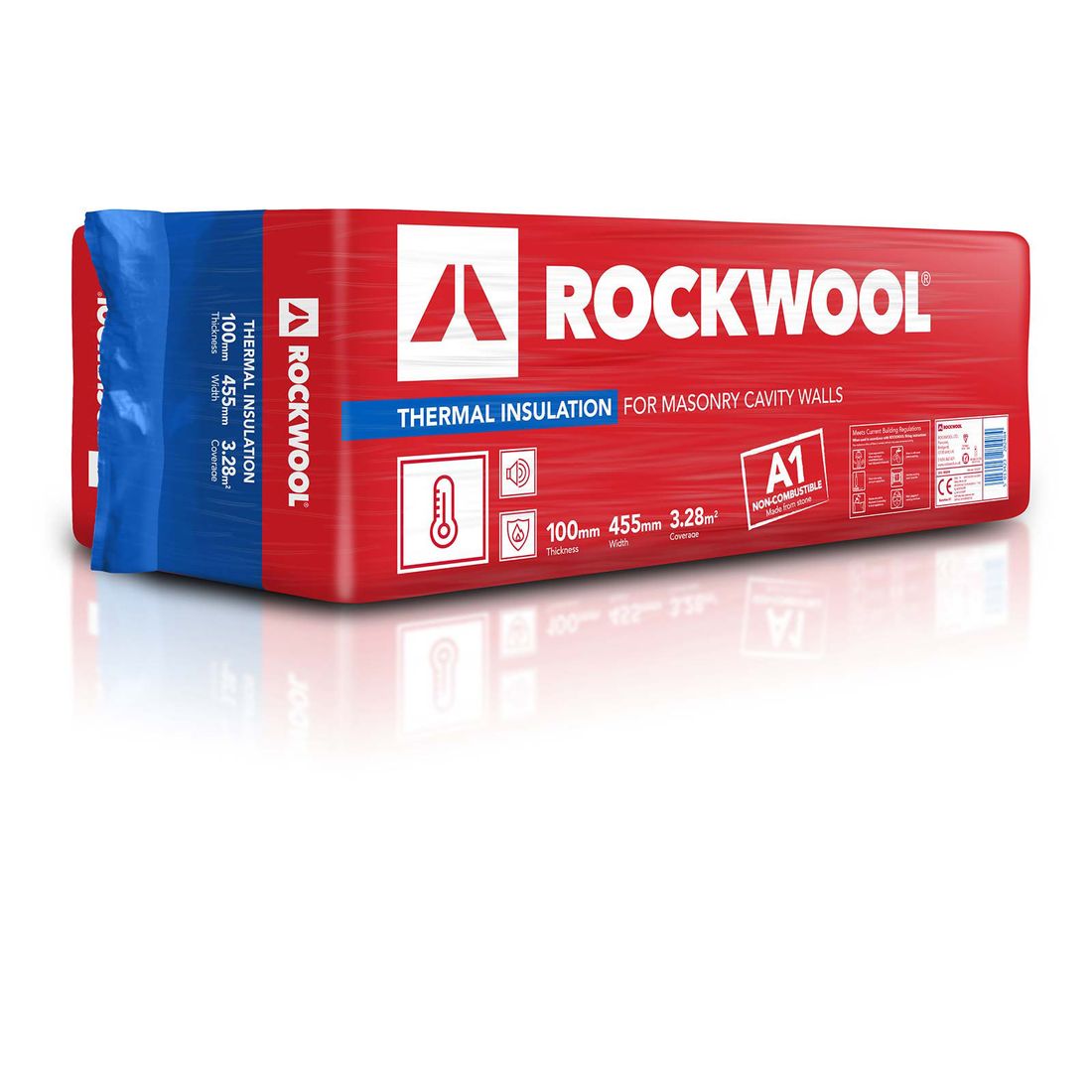 Rockwool Thermal Cavity Batt 1200 X 455 X 100Mm Pk6 3.28M2