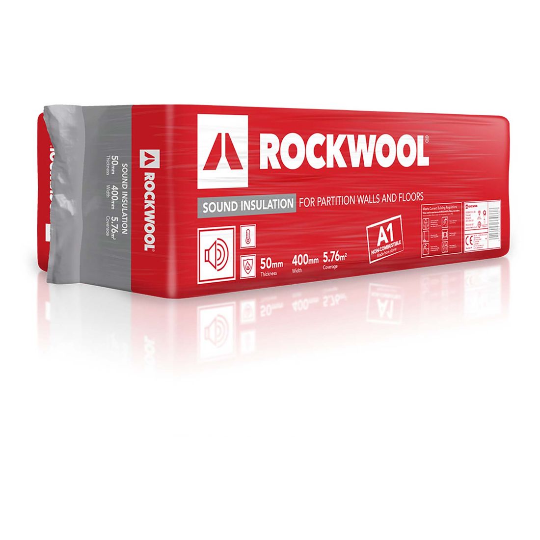 Rockwool Sound Insulation Slab 1200 X 400 X 50Mm Pk12 5.76M2